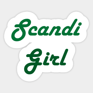 Scandi Girl Green Two Tone Sticker